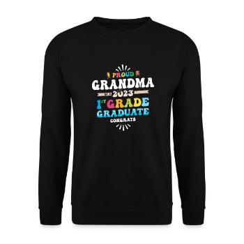 Stolze Oma einer 1. Klasse von 2023 - Unisex Pullover - Schwarz - Vorne - Alina (178cm) & Michal (187cm)