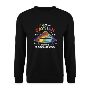 gay lesbian LGBTQ pride gaysian i gift - Unisex Sweatshirt - black - Front - Alina (178cm) & Michal (187cm)