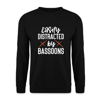 Easily Distracted By Bassoons | Bassoon - Unisex Pullover - Schwarz - Vorne - Alina (178cm) & Michal (187cm)