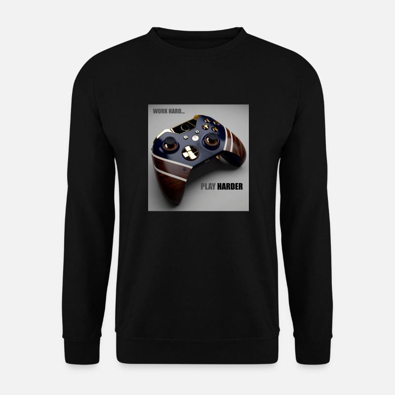 Game Controller Work Hard Geschenk - Unisex Pullover - Schwarz