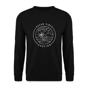 Surfing Surfboard Surfer Gift Idea - Unisex Sweatshirt - black - Front - Alina (178cm) & Michal (187cm)