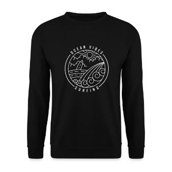 Surfing Surfboard Surfer Gift Idea - Unisex Sweatshirt - black - Front - Alina (178cm) & Michal (187cm)