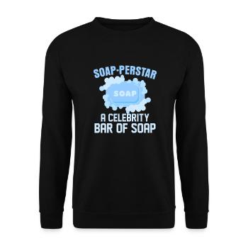 Soap-perstar – Un bar de célébrité de savonnier S - Sweat-shirt Unisexe - noir - Devant - Alina (178cm) & Michal (187cm)