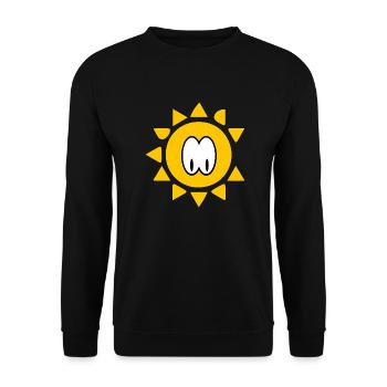 Sun Design/ Sun with Eyes - Unisex Sweatshirt - black - Front - Alina (178cm) & Michal (187cm)