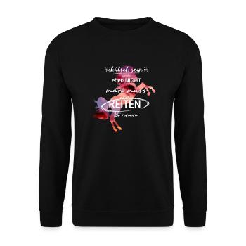 REITEN- Sprüche - Unisex Pullover - Schwarz - Vorne - Alina (178cm) & Michal (187cm)