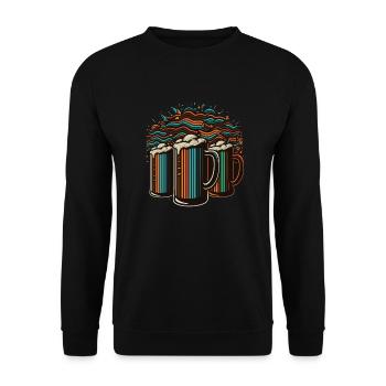 Cool colorful beer mugs - Unisex Sweatshirt - black - Front - Alina (178cm) & Michal (187cm)
