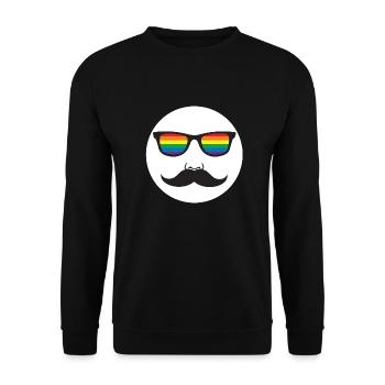 moustache lunette LGBT - Sweat-shirt Unisexe - noir - Devant - Alina (178cm) & Michal (187cm)