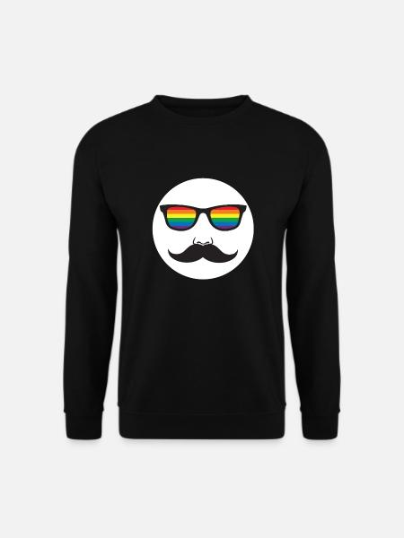 mustache LGBT glasses - Unisex Sweatshirt - black