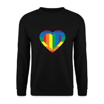 LGBT FLAG COLOR - Unisex Sweatshirt - black - Front - Alina (178cm) & Michal (187cm)