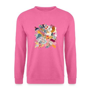 Patchwork de tissu n°2 - Sweat-shirt Unisexe - rose - Devant