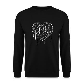 Cool Herz Liebe Graffiti Tropfen Gitter Muster - Unisex Pullover - Schwarz - Vorne - Alina (178cm) & Michal (187cm)
