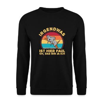 Irgendwas ist hier Faul OH DAS BIN JA ICH - Unisex Pullover - Schwarz - Vorne - Alina (178cm) & Michal (187cm)