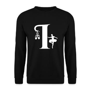 Lettre i ballerine - Sweat-shirt Unisexe - noir - Devant - Alina (178cm) & Michal (187cm)