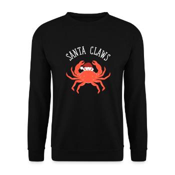 Santa Claws Crab Christmas Pun Puns Santa Claus - Unisex Sweatshirt - black - Front - Alina (178cm) & Michal (187cm)