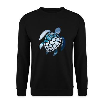 sea turtle - Unisex Sweatshirt - black - Front - Alina (178cm) & Michal (187cm)