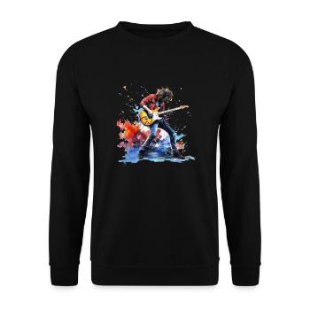 Guitare électrique, cadeau de guitare, jeu de guitare de musicien - Sweat-shirt Unisexe - noir - Devant - Alina (178cm) & Michal (187cm)
