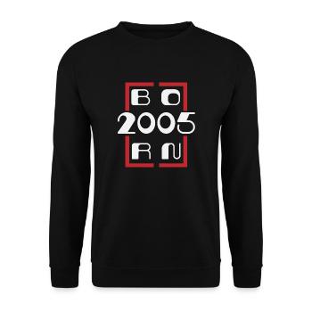 Born in 2005 - Anniversary 2005 - Unisex Sweatshirt - black - Front - Alina (178cm) & Michal (187cm)