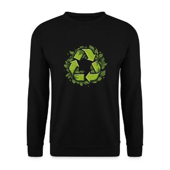 Recycling - Unisex Sweatshirt - black - Front - Alina (178cm) & Michal (187cm)