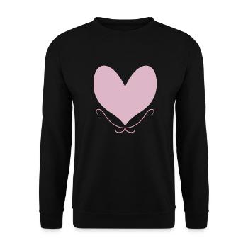 PINK HEART - Unisex Sweatshirt - black - Front - Alina (178cm) & Michal (187cm)