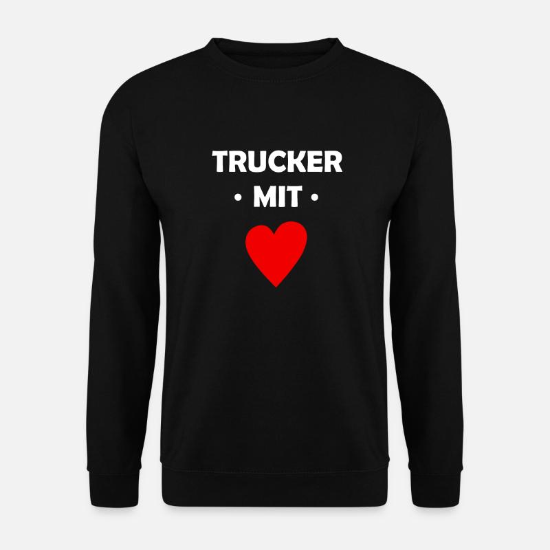 Trucker mit Herz - LKW - Berufskraftfahrer - Unisex Pullover - Schwarz