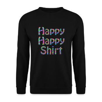 Happy Happy Shirt - Unisex Sweatshirt - black - Front - Alina (178cm) & Michal (187cm)