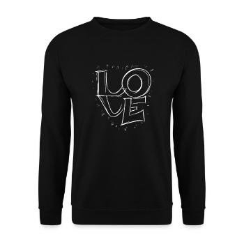 Amour - Love Blanc - Sweat-shirt Unisexe - noir - Devant - Alina (178cm) & Michal (187cm)