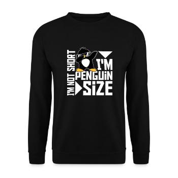 Je ne suis pas court, je suis pingouin taille dabbing dab dance - Sweat-shirt Unisexe - noir - Devant - Alina (178cm) & Michal (187cm)