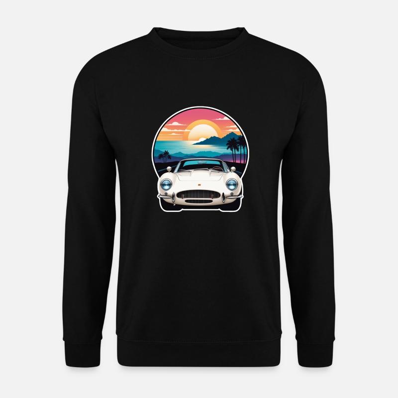 Oldtimer Sonnenuntergang - Unisex Pullover - Schwarz