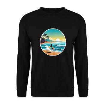 plage vacances soleil mer - Sweat-shirt Unisexe - noir - Devant - Alina (178cm) & Michal (187cm)