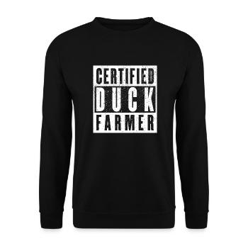 Éleveur de canards certifié - Cadeau d’amoureux des canards - Sweat-shirt Unisexe - noir - Devant - Alina (178cm) & Michal (187cm)