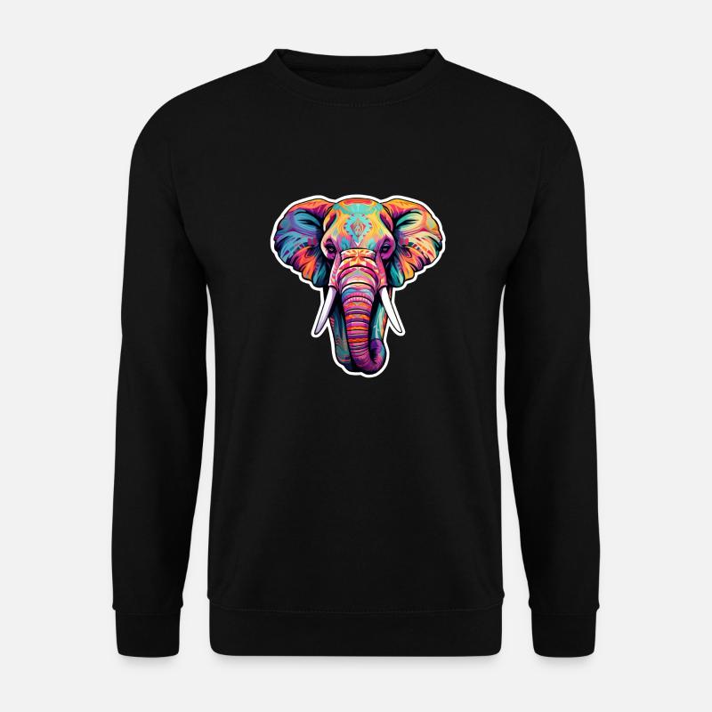 Elephant psychedelic - Unisex Sweatshirt - black