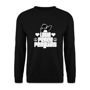 Amour Paix Pingouins Drôle Dab Cool Pingouin Dabbing - Sweat-shirt Unisexe - noir - Devant - Alina (178cm) & Michal (187cm)