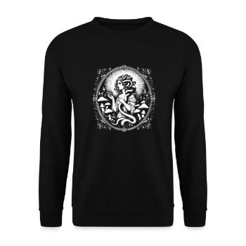 Witch Shroom - Unisex Sweatshirt - black - Front - Alina (178cm) & Michal (187cm)