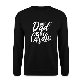 Dein Vater ist mein Herz-Kreislauf-System Lustiger Vater-Muttertag - Unisex Pullover - Schwarz - Vorne - Alina (178cm) & Michal (187cm)