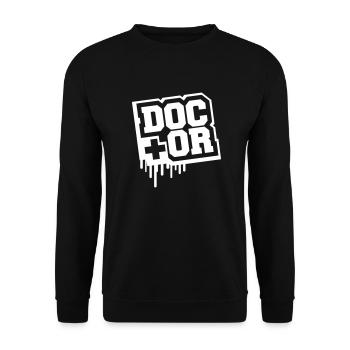 Doctor Hospital Medical Clinic Worker Text Logo - Unisex Sweatshirt - black - Front - Alina (178cm) & Michal (187cm)