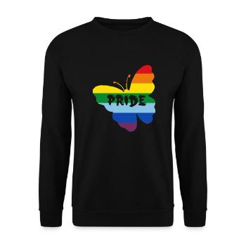 Papillon drapeau arc-en-ciel - Sweat-shirt Unisexe - noir - Devant - Alina (178cm) & Michal (187cm)