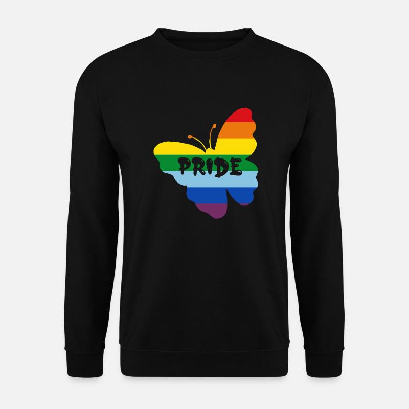 Regenbogenfahne Schmetterling - Unisex Pullover - Schwarz