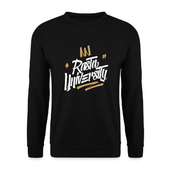 Rasta University Graffiti Tag Style Reggae - Unisex Sweatshirt - black - Front - Alina (178cm) & Michal (187cm)