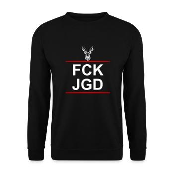 FCK JGD - Unisex Sweatshirt - black - Front - Alina (178cm) & Michal (187cm)