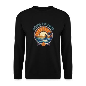 surfing surfer surfergirl waves sea - Unisex Sweatshirt - black - Front - Alina (178cm) & Michal (187cm)