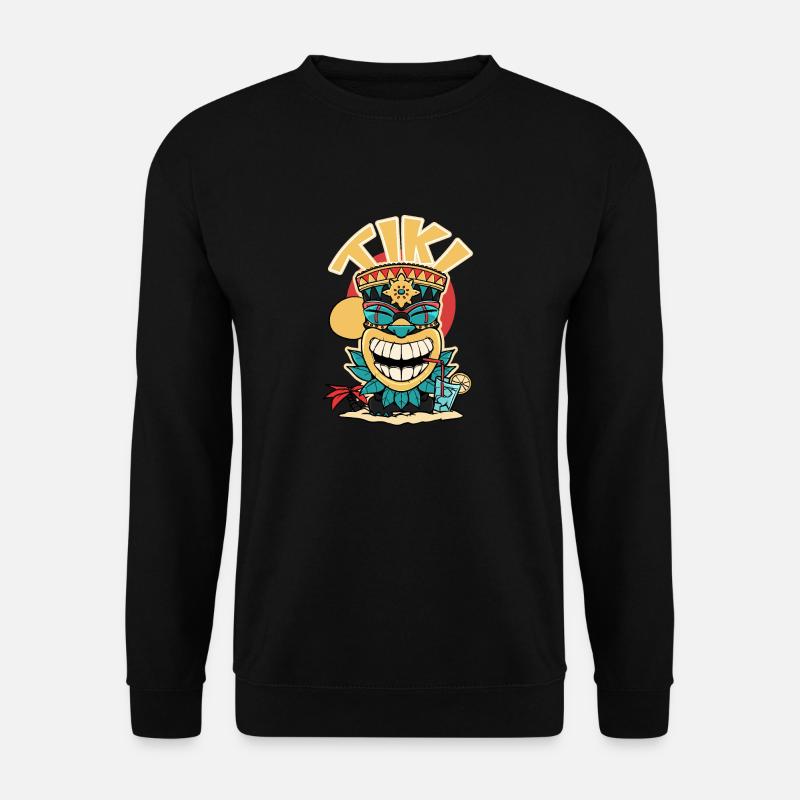 Tiki mask drinking a. - Unisex Sweatshirt - black