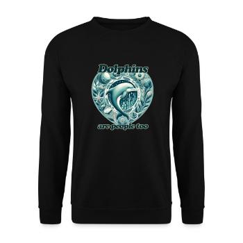 Les dauphins sont aussi des êtres humains - Sweat-shirt Unisexe - noir - Devant - Alina (178cm) & Michal (187cm)