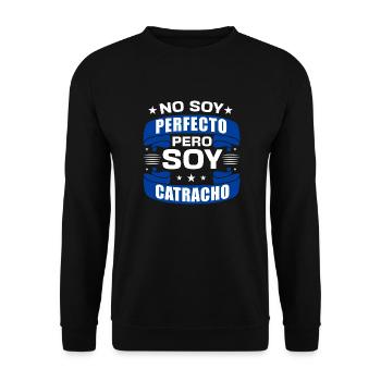 No soy perfecto pero soy catracho Design for a - Unisex Sweatshirt - black - Front - Alina (178cm) & Michal (187cm)