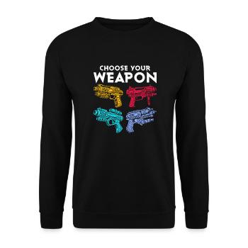 Choose Your Weapon Squirt Gun Summer Water Fun - Unisex Sweatshirt - black - Front - Alina (178cm) & Michal (187cm)