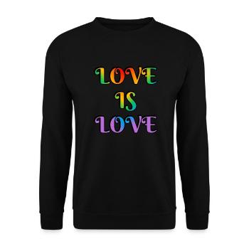 Regenbogen-Liebe ist Liebe - Unisex Pullover - Schwarz - Vorne - Alina (178cm) & Michal (187cm)