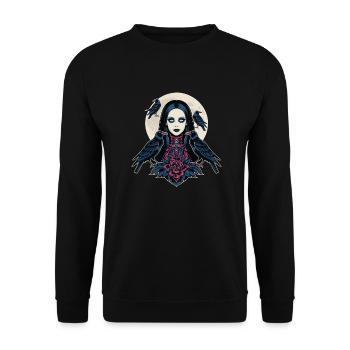 Gothic girl illustration design - Unisex Sweatshirt - black - Front - Alina (178cm) & Michal (187cm)