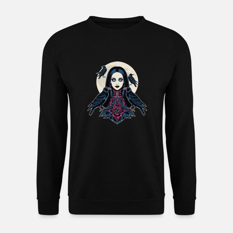 conception d’illustration de fille gothique - Sweat-shirt Unisexe - noir