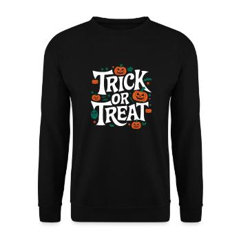 Trick or Treat - Unisex Pullover - Schwarz - Vorne - Alina (178cm) & Michal (187cm)