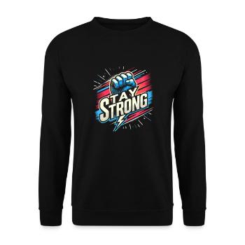 Restez fort Motivation - Sweat-shirt Unisexe - noir - Devant - Alina (178cm) & Michal (187cm)