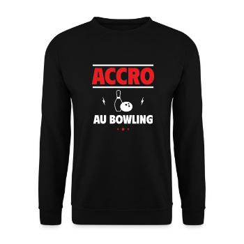 accro au bowling - Sweat-shirt Unisexe - noir - Devant - Alina (178cm) & Michal (187cm)